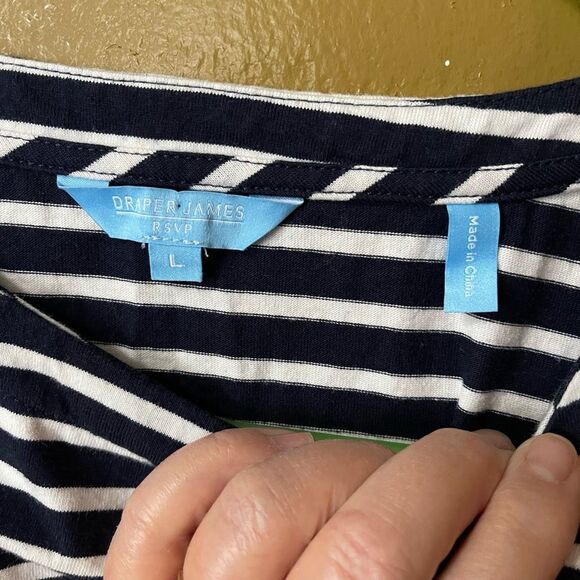 Draper James RSVP size L navy striped Nautical themed top. - Picture 3 of 6